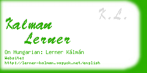 kalman lerner business card